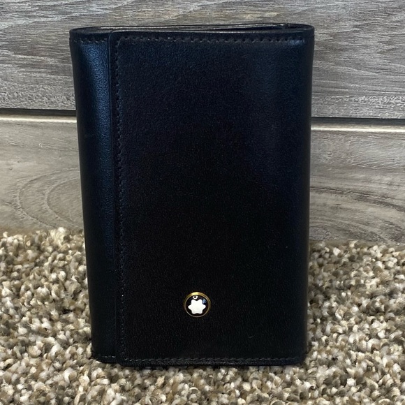 Montblanc Men's Meisterstück Leather Compact Trifold Key Card Coin Wallet NWOT - Picture 5 of 14